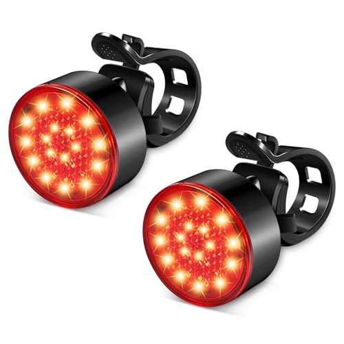 Ascher USB Rechargeable LED Bike Tail Lights 2 Pack, Bright Bicycle Cycling Rear Light, 4 Light Mode Options Safety Bike Light for Adults Kids Men Women Road Mountain(2 USB Cables Included) - style: Circle