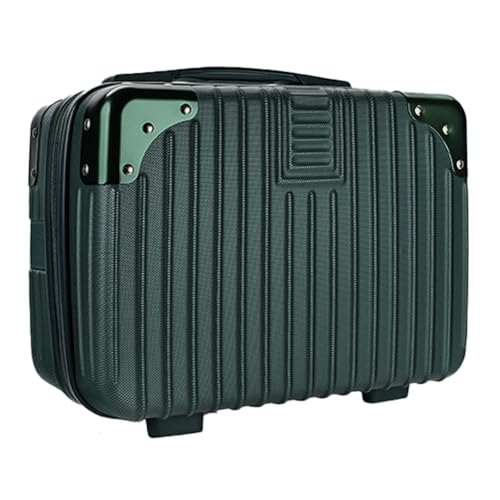 Dark Green 14inch Hard Shell Cosmetic Organizer Travel Train Hand Luggage Small Portable Carrying Suitcase Makeup Case Bag for Women Toiletry - color: BLUE