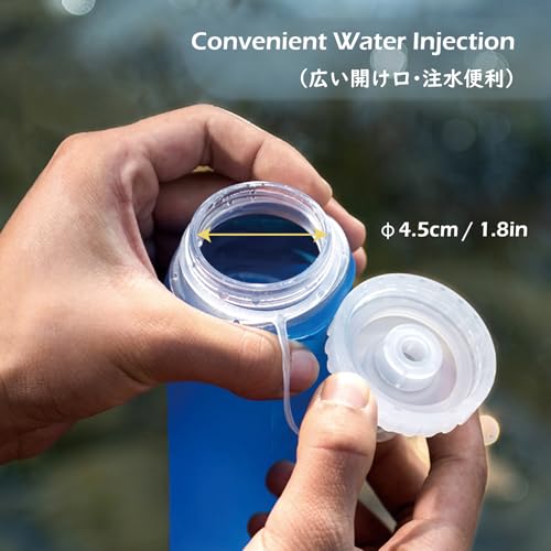 TRIWONDER Collapsible Flask Soft Folding Water Bottles - Large Mouth for Easy Filling - BPA-Free Hydration Bottle Ideal for Running Hiking Cycling Climbing (02# 500ml - Pack of 2) - color: 500ml/16.9oz - Wide Mouth Cap - Pack of 2