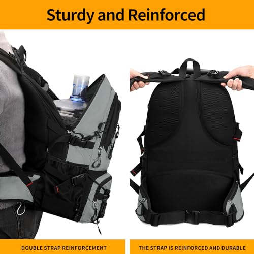 Nerlion 40L Hiking Backpack Travel Backpack for Men Women Camping Waterproof Outdoor Hiking Daypack Lightweight Backpack (Light Gray) - color: A8- Light Gray