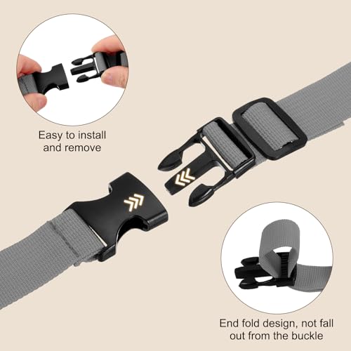 PATIKIL Utility Straps with Quick Release Buckle, (1 Inch x 3 Feet, Gray) (3 Pcs) Adjustable Luggage Polyester Straps Backpack Webbing, Suit for Sleeping Bag/Camping/Hiking - color: Gray, size: 1 Inch x 3 Feet