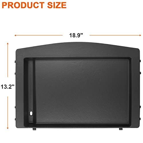 DELSbbq 7599 Cast Iron Griddle for Weber Genesis II 300 & 600 Series Grills | for E-310/315/325/330/335/610 S-310/335/345 LX E-610, for II LX 3/4/6 Burners Grill, Sunken Grease Drain Channel, 18.9"x13.2" - size: 18.9" x 13.2" x 2"