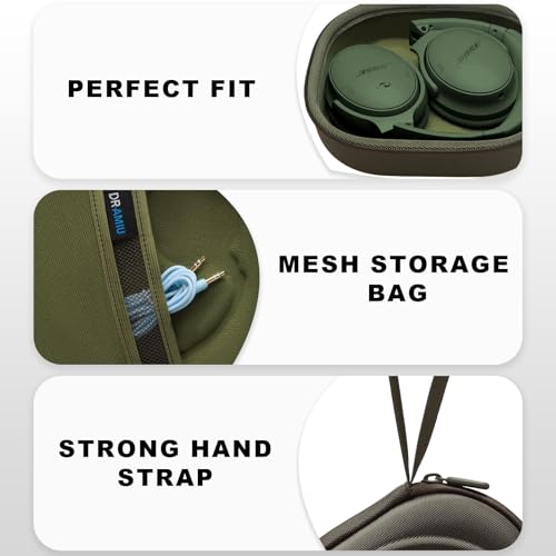 Hard Case for Bose QuietComfort, QC, QC 45 Headphone, Army Green | Compatible with Bose QC Ultra, QC 35, QC 35 II, QC45 SE, QC SE Over Ear Noise Cancelling Headphones, Travel Storage Bag - color: Army Green