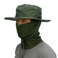 2PCS Camo Boonie Hat Balaclava Face Mask Wide Brim Sun Hat for Hunting Hiking Bucket Cap with Adjustable Strap - color: Green