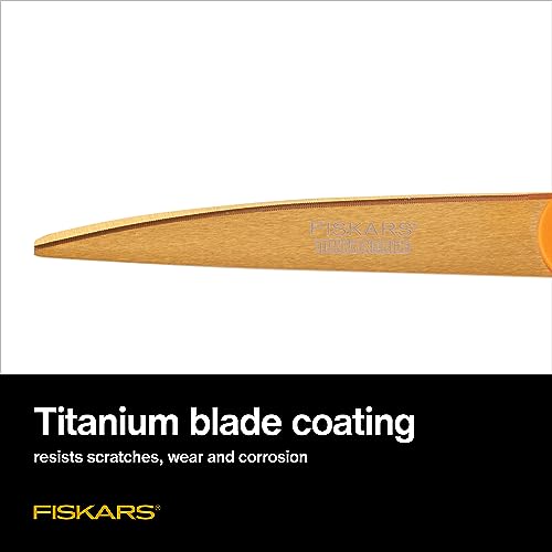 Fiskars 9" Titanium Shop Shears Heavy Duty Serrated Multipurpose Scissors