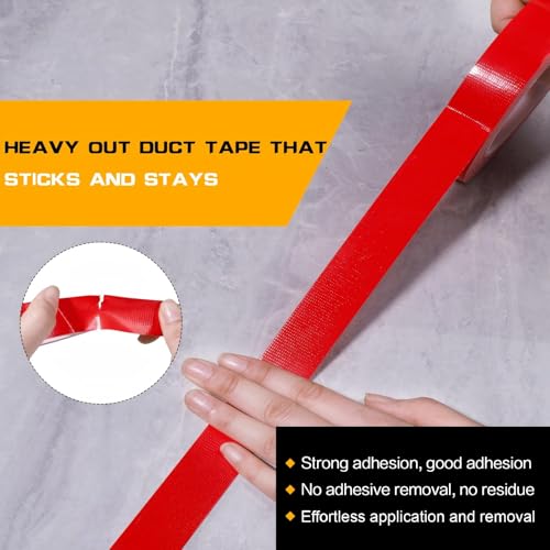 Red Duct Tape 1 Inch x 33 Yards, Heavy Duty Waterproof Repair Tape, Straight Hand-Tear Cloth Tape for DIY Craft, Camping Gear, Home Maintenance & Packing - color: 33Y-Red