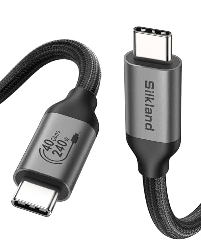 Silkland 40Gbps USB 4 for Thunderbolt 4 Cable 3.3FT, 240W PD3.1, 8K/Dual 4K | USB-IF Certified, Braided USB C Data Cable Compatible for SSD, MacBook, iPhone 17/16, iPad, Dock - size: 3.3FT