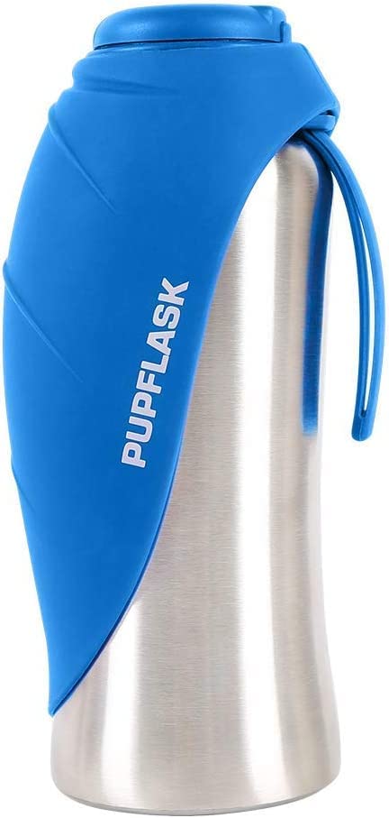 PupFlask Large Dog Water Bottle, Portable Stainless Steel Travel Bowl - color: Nebulas Blue, size: 27 Ounce