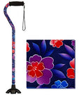 Nova Joy Designer Offset Quad Cane for Seniors - Unisex Adjustable Lightweight Walking Aid with Foam Handle, Wrist Strap and Anti-Rattle Lock - Essential Mobility Support - Maui Flowers - color: Maui Flowers