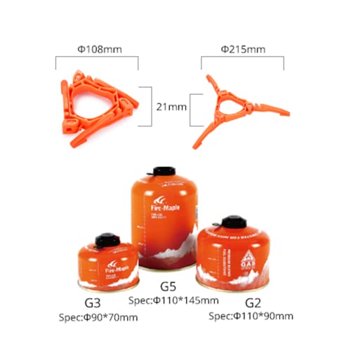 Fire-Maple Gas Canister Stand Foldable Tripod Bracket for Camping Stoves | Rock-solid Stability, Secure on Any Terrain, Fits Most Gas Canisters, Folds Tiny, 30g - color: Orange