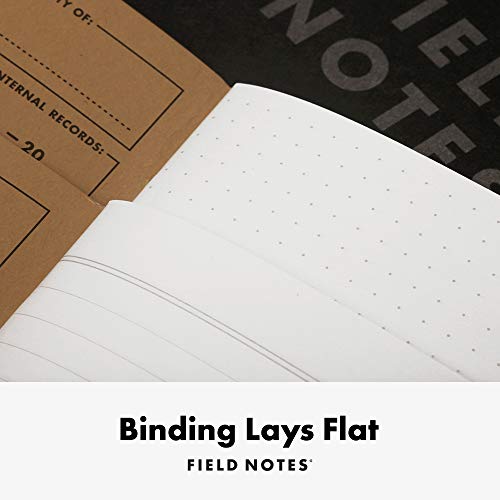 Field Notes 2-Pack Pitch Black Notebooks (4.75" X 7.5"), Ruled, 64 Pages | Thin Pocket Sized EDC Notebook With 90 GSM Paper & Paperback Cover | Work Notebooks For Note Taking | Made in the USA - size: Large Size (4.75" x 7.5") 2-Pack - Ruled Paper