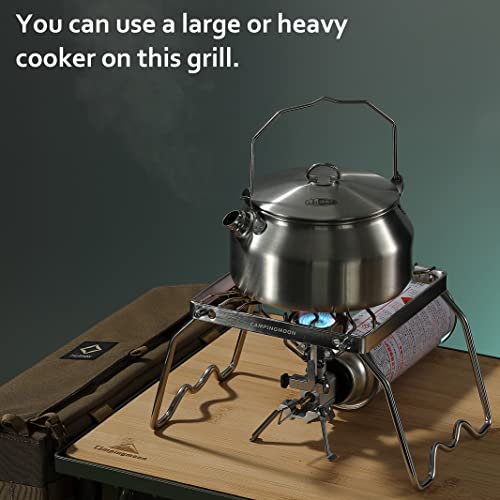 CAMPINGMOON Portable Folding Camping Campfire Grill over Fire Split Stoves 304 Stainless Steel (7’’L (MS-1001)) - color: 7''L (MS-1001)