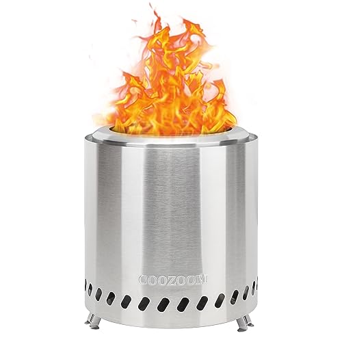Portable Table Top Fire Pit with Stand, 8.6" Stainless Steel Mini Outdoor Low Smoke Burning Tabletop Firepit Fueled by Pellets or Wood, for Outside Camping - color: Stainless Steel, size: 8.6 Inch