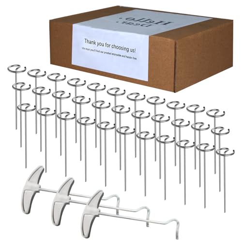 360 PCS Landscape Fabric Pins, 8 Gauge Galvanized Steel Garden Staples with 1.3 inch Larger Circle Top & Free Staple Puller - Heavy Duty Weed Barrier Pins (360 Pcs Galvanized Steel) - style: (360 Pcs Galvanized Steel)