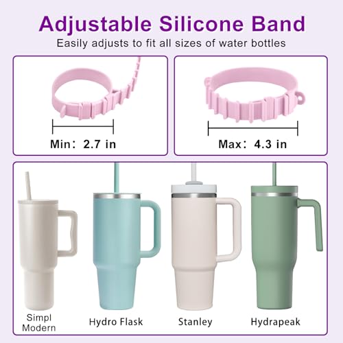 Water Bottle Holder with Strap for Stanley Cup Accessories,Adjustable Shoulder Strap Compatible with Stanley Tumbler,Owala,Hydroflask, YETI and More - color: Purple