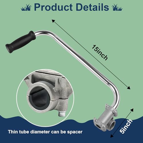 2 Pcs Weed Eater Handle Extension-Aluminum Ergonomic Weed Eater Attachments | Trimmer Grip, Weedeater Handle with Bracket Clamp for Lawn Care Landscaping Yard Trimming Accessories, Silver - color: Silver-2Pc