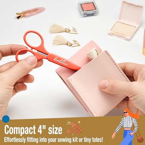 High Precision Detail Scissors Set (2-Pc) Sharp, Fine Tips | Paper Cutting, Scrapbooking, Sewing, Crafting | Stainless Steel | Protective Cover (Mid Century) - color: Mid Century