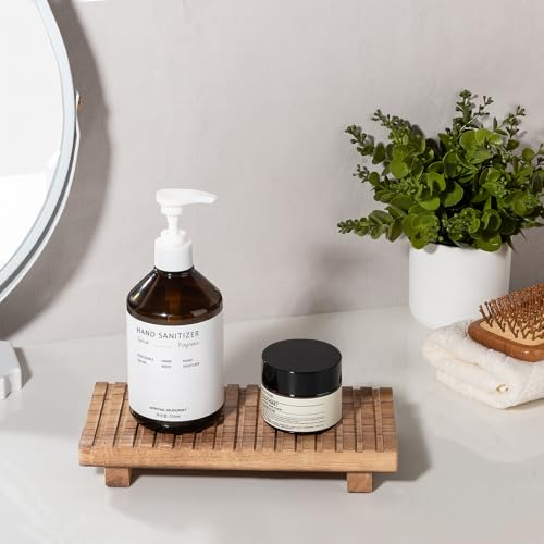 Bathroom Tray Rustic Farmhouse Decor Wood Stand, 10" * 4.5" Brown | Waterproof, Lightweight, Easy Clean, Wood Riser Kitchen soap holder Accessories for Office Desk, Vanity, Counter, Sink - color: Brown, size: 10" x 4.5" x 1.6"