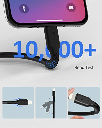 ULIFTUS 4 inch iPhone Charging Cable Short USB to Lightning Cable Small iPhone Charger Cord 5 Pack -Black - color: Black, size: 4 inches