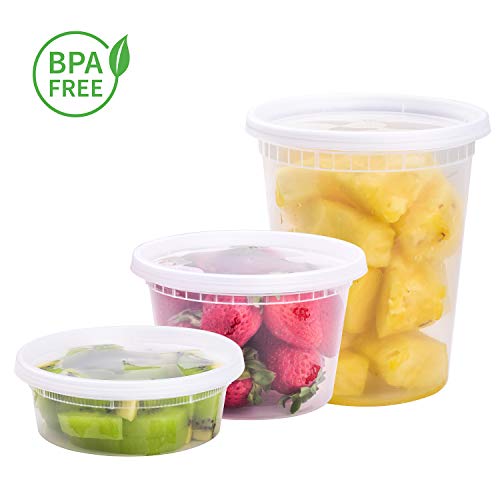 TashiBox [8 oz,16oz,32oz,48Sets,16Sets each size Plastic food storage containers with lids airtight,BPA Free,Microwave/Dishwasher/Freezer Safe - size: 8oz-16sets+16oz-16sets+32oz-16sets