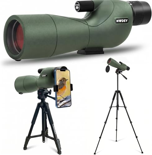 NWDEY 25-75X60 Spotting Scope with Upgraded 60in Tripod, BAK4 Prism & FMC - size: 25-75x60mm