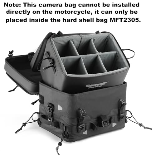 Rhinowalk 22L Waterproof Camera Bag Insert Customizable DSLR Photography Liner with Laptop Sleeve for Motorcycle Hard Cases (MFT2304) - style: Camera Bag Only Mft2304