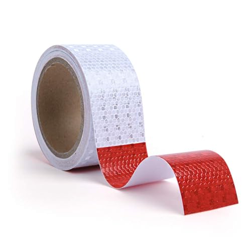 ONTWIE Reflective Tape, 2 Inch x 30ft Reflective Tape Outdoor Waterproof - color: Red/White