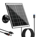 Zivif 10W Solar Charger for Battery-Powered Security Camera Outdoor | 5V Solar Panel with USB-C, Micro USB & DC 5.5×2.1mm Ports, IP66 Waterproof, 360° Adjustable Mount, 7.2ft Cable - color: 10W Black