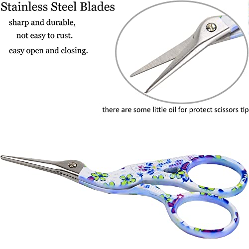 BIHRTC 3.6" Small Craft Scissors,Sharp Stainless Tip for Crochet | Stainless Steel Tip,Lightweight Design,for Cross Stitch,Knitting,Yarn Cutting,Threading,Crafting,Sewing,DIY - color: Blue, size: 3.6inch