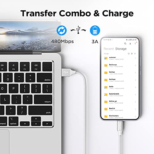etguuds USB to USB C Cable 3ft, 2-Pack USB A to USB C Charger Cord Type C - color: White