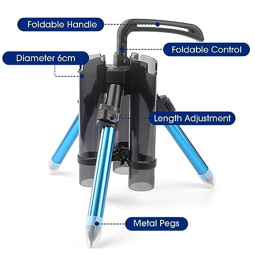 3-Tude Portable Fishing Rod Holder - Stand Holds Up to 3 Rods, Outdoor Fishing Gear Equipment Organizer - color: Short-Red