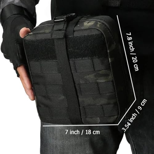 Outdoor Survival Pouch and Waist PacksCompatible Quick-Release Empty Utility Bag for Tactical Emergency Storage Empty Bag Only (Dark Night Camo) - color: Dark Night Camo
