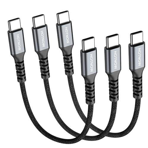 USB C to USB C Cable, 0.5FT 3 Pack, C to C Cable Fast Charging 65W Cord - color: Black, size: 0.5FT