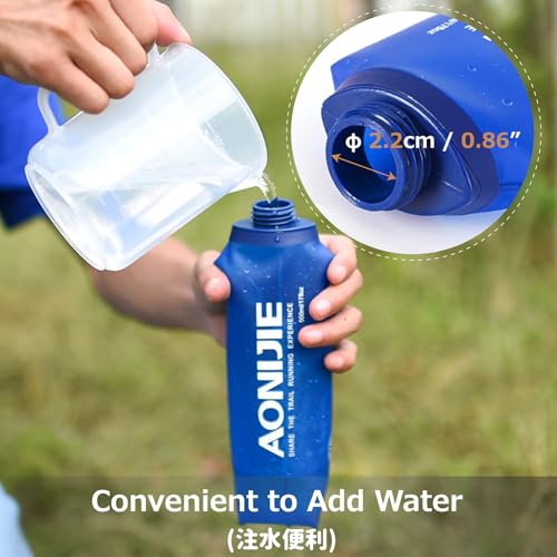 Azarxis TPU Soft Flask Collapsible Water Bottles BPA-Free 250ml 350ml 500ml for Hydration Vest Pack Running Hiking Cycling Climbing - color: 250ml / 8.45oz