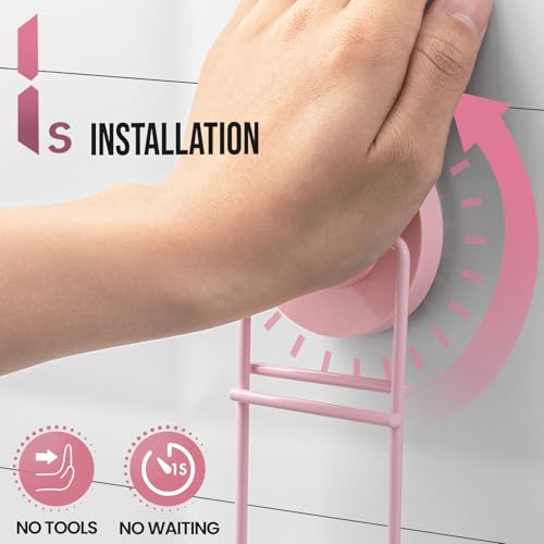 TAILI Soap Holder, Soap Dish Suction Cup with Hooks,Stainless Steel,2 Layer | Soap Dish for Shower, Bathroom Bar soap holder Shower Wall, Stainless Steel Sponge Holder for Tub Kitchen, Pink - color: Pink