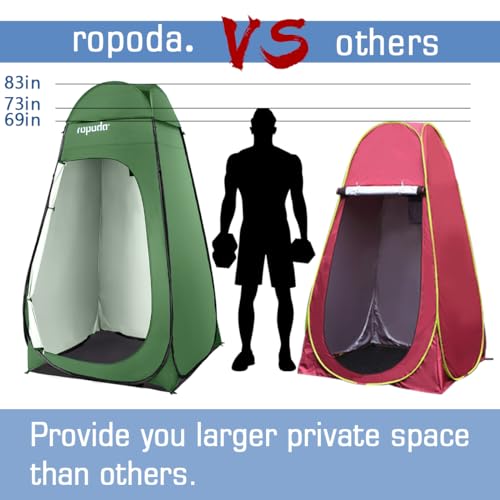 ropoda Pop Up Changing Tent 83" x 48" x 48", 6.9FT Upgrade Shower Tent, Portable Changing Room, Shower Tents for Camping, Privacy Tents,Includes 1 Removable Bottom,8 Stakes,1 Rain Cover(Green) - color: Green