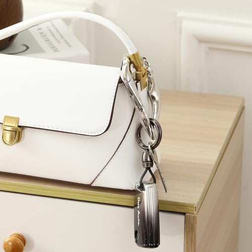 Cute Y2K Carabiner Keychain Clips Irregular Cool Multi-Use Large Heavy Duty Carabiner Hook Key Ring Outdoor Accessories Buckle - color: Silver Tone Big
