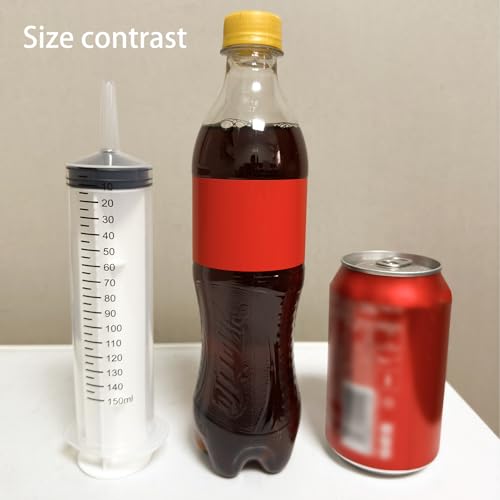 2 Pack 150ml Large Syringes Big Syringes, Large Garden Syringe for Scientific Labs, Measuring, Watering, Refilling (150 ML) - size: 150 ML