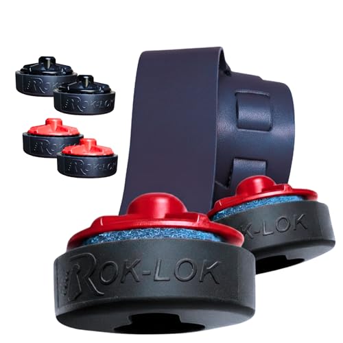 Rok Lok PRO Guitar Strap Lock - 2 Pack (Red/Black) - No Mods Required - color: Red/Black, size: 2 Pack