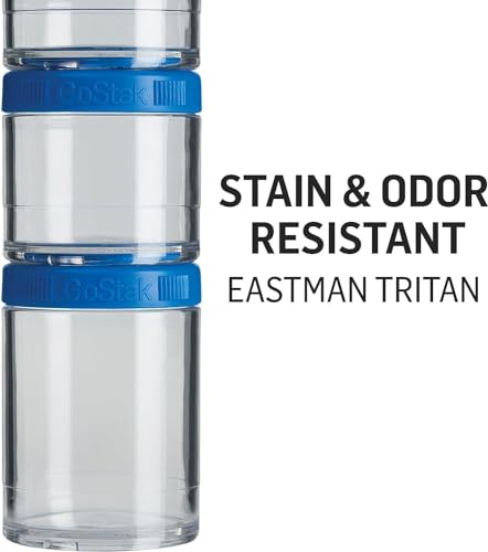 BlenderBottle GoStak Tritan Twist n' Lock Storage Jars White,11.8 Ounces,4 Count (Pack of 12) - color: White, size: Starter Pack (Pack of 48)