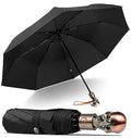Skull Handle Windproof Travel Umbrella Compact Portable, Auto Open Close | Luxury Gothic Skull Grip with One-Touch Automatic Open, Wind Resistant and Sturdy for Rain, Lightweight to Carry Daily - color: 04.Black