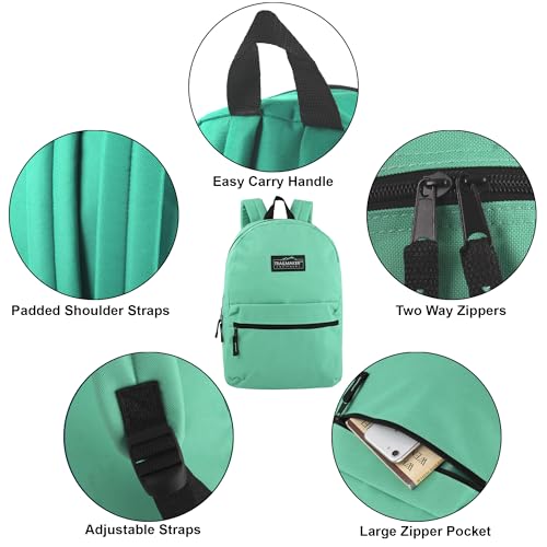 Trail maker Classic 17 inch Backpacks with Adjustable Padded Straps | School Backpacks for Girls, Boys - color: Aqua