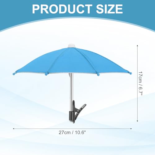 Phone Umbrella - Adjustable Cell Phone Umbrella Sun Shade with Stable Clip Universal Mini Cellphone Shade Cover for Beach/Pool/Outdoor, Light Blue - color: Light Blue