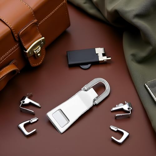 Zipper Pull Replacement Kit, Pull Replacement Repair, Zipper Slider Tab for Luggage Backpack Jacket Suitcase Coat Sewing Notions and Supplies (Silver) - color: Silver