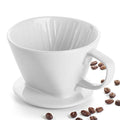 DOWAN Pour Over Coffee Maker, Non-Electric Pour Over Coffee Dripper, Manual Brew Maker, Single Cups Porcelain Slow Brewing Accessories for Gifts,White - color: White
