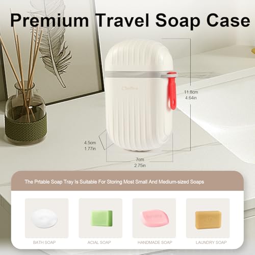 Leakproof & Waterproof Travel Soap Case with Lid - Portable Bar Soap Holder & Draining Container for Camping, Gym, Bathroom, Shower & Outdoor - Travel Essentials