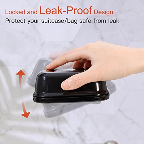 Quatish Soap Holder, Travel Soap Container with Lid, Portable Bar Soap Case, Leakproof Soap Box with Perforations, Soap Dishes for Traveling, Camping, Gym, 3 Pack(Black,White,Navy) - color: Black,white,navy