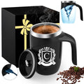 Initial Magnetic Stirring Coffee Mug Stainless Insulated Cup Men Him Boyfriend Bf Fiance Mr 1 Year First Anniversary Meaningful Unique Romantic Xmas Valentines Custom Day Personalized Initial Gift,C - style: Letter C