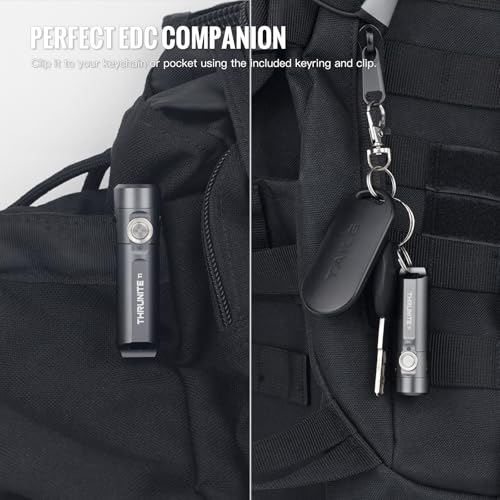 ThruNite Ti Mini Keychain Flashlight USB-C Rechargeable 650 Lumens (Grey) | IPX-6 Waterproof EDC Pocket Light, Magnetic Tail, 5 Modes, 6061-T6 Aluminum, 26.5g for Camping Hiking Everyday Carry Gift - color: Grey Cool White