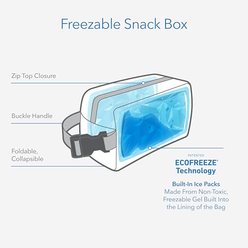 PackIt Freezable Snack Box, Camo Shark, Built with ECOFREEZE Technology, Collapsible, Reusable, Zip Closure with Buckle Handle, Great for Fresh Snacks on the go (Pack of 12) - color: Camo Sharks